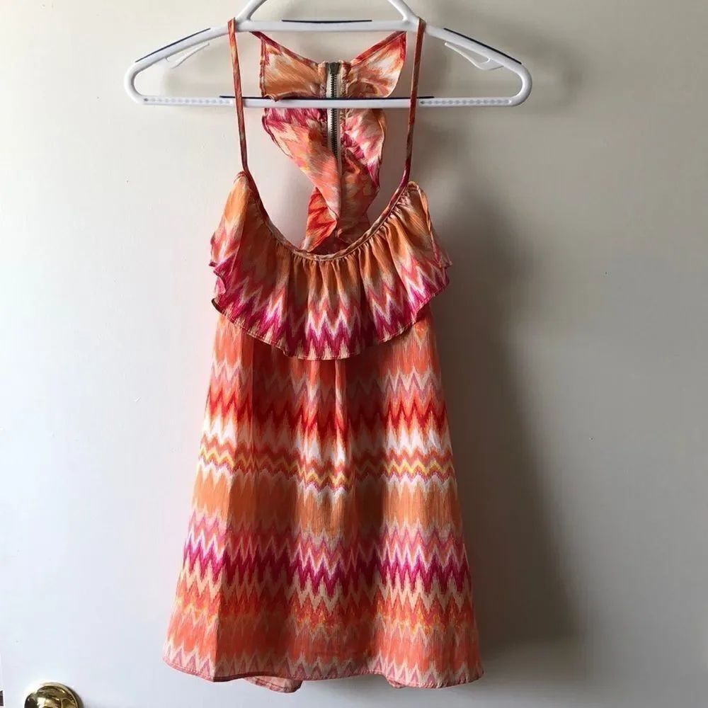Ali & Kris Ruffled Racerback Tank L Gently Used